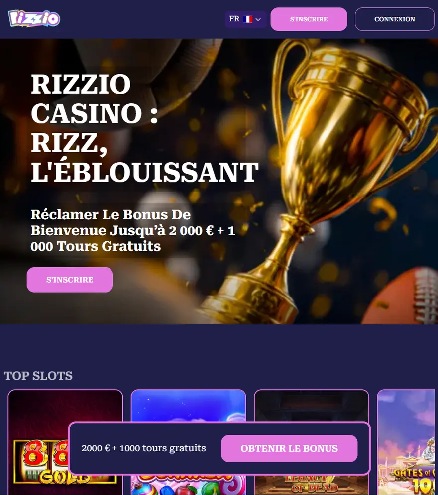 Page d’accueil du casino Rizzio