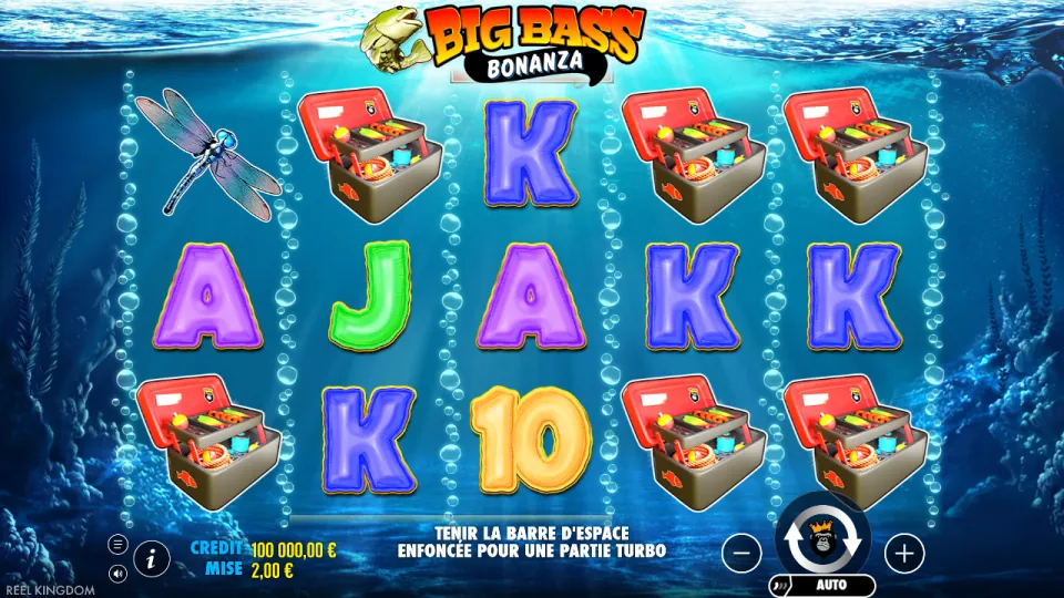 Big Bass Bonanza, écran après un tour Big Bass Bonanza, écran après un tour
