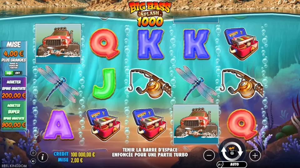 Big Bass Splash 1000, écran du jeu Big Bass Splash 1000, écran du jeu