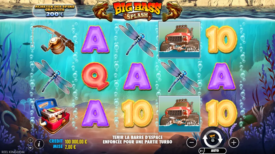 Big Bass Splash, écran après un tour