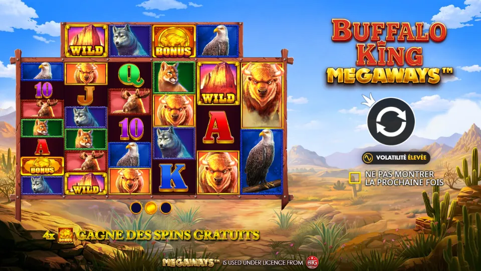 Buffalo King Megaways, écran du jeu Buffalo King Megaways, écran du jeu
