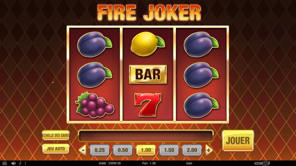 Fire Joker, écran après un tour