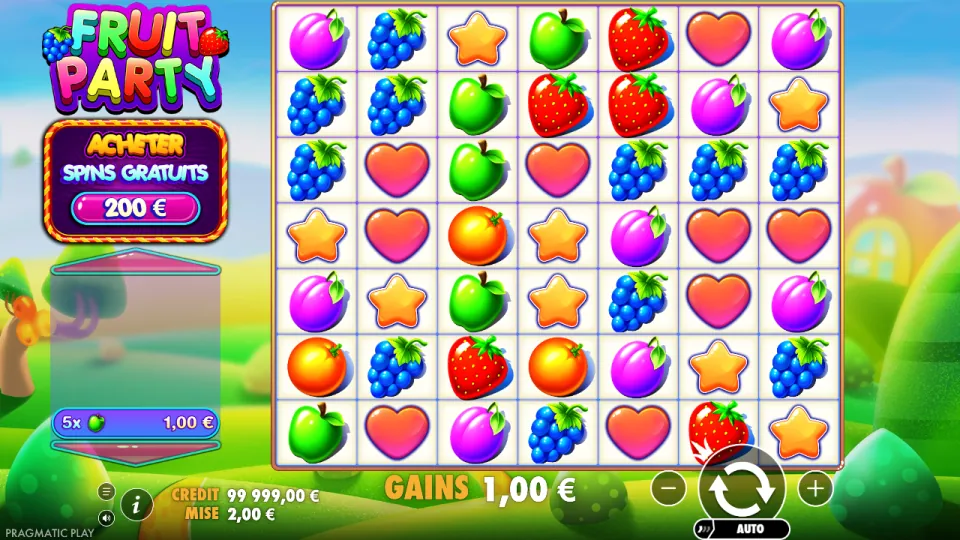 Fruit Party, écran après un tour Fruit Party, écran après un tour
