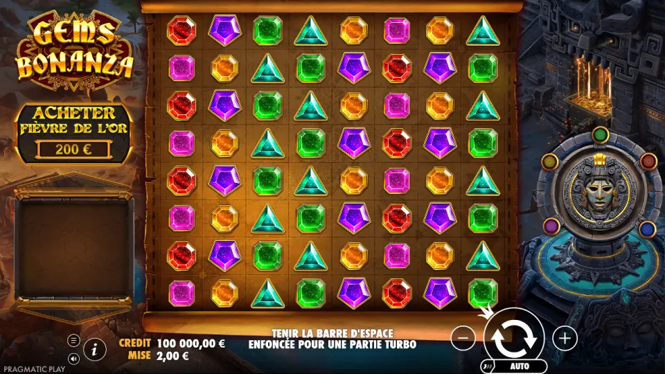 Gems Bonanza, écran du jeu Gems Bonanza, écran du jeu