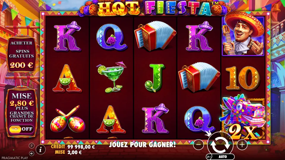 Hot Fiesta, écran après un tour Hot Fiesta, écran après un tour