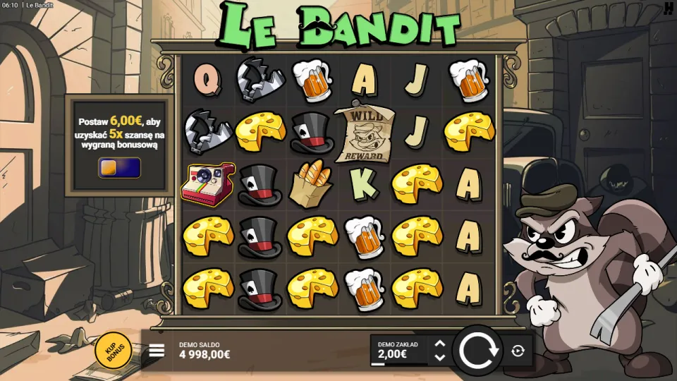 Le Bandit, écran du jeu Le Bandit, écran du jeu