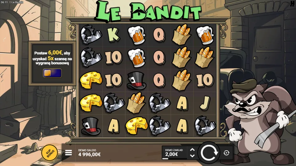 Le Bandit, écran après un tour Le Bandit, écran après un tour