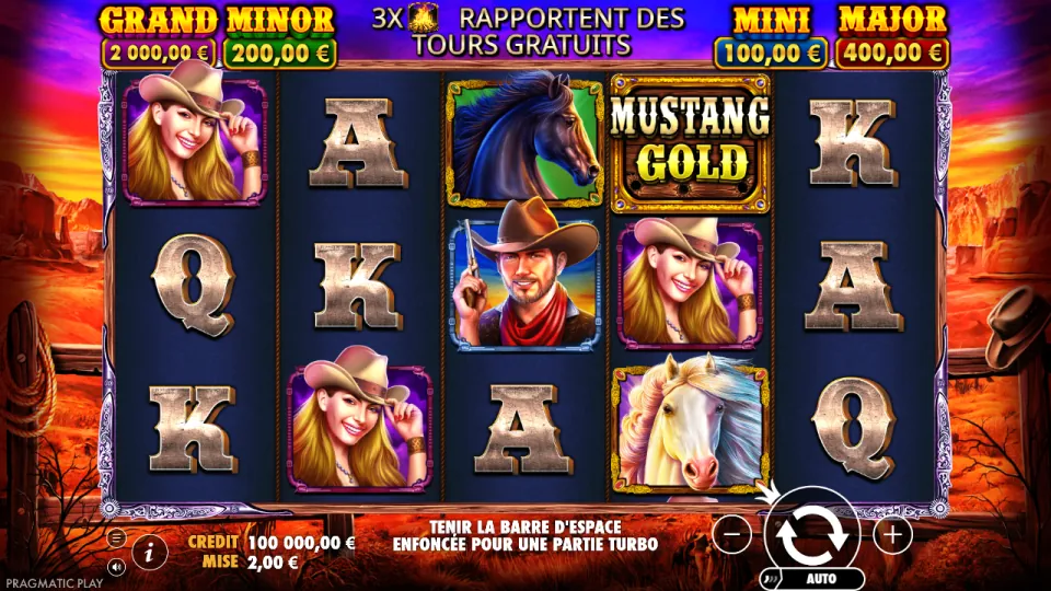 Mustang Gold, écran après un tour