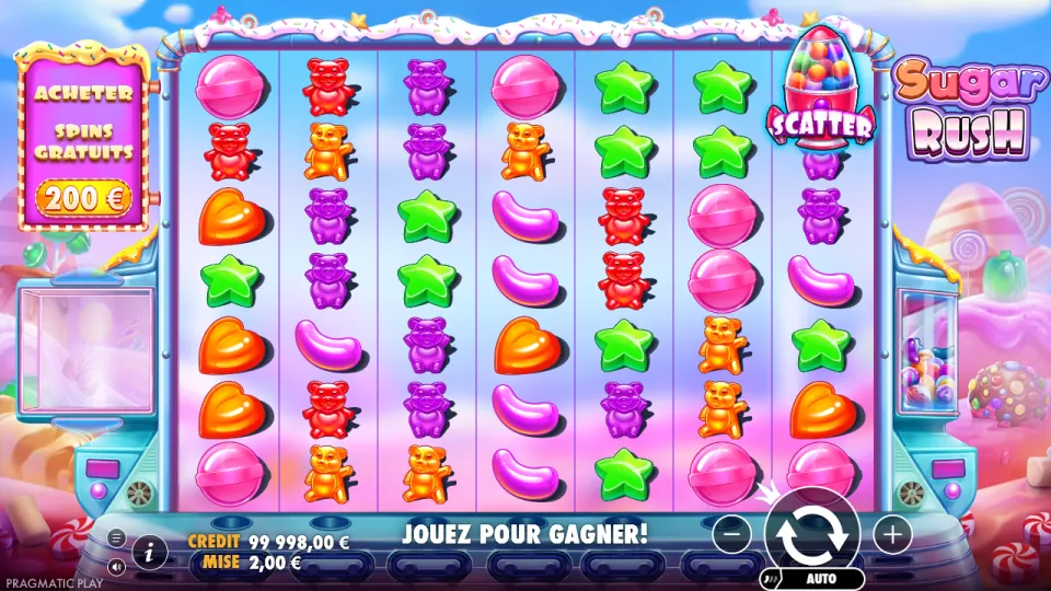 Sugar Rush, écran après un tour Sugar Rush, écran après un tour