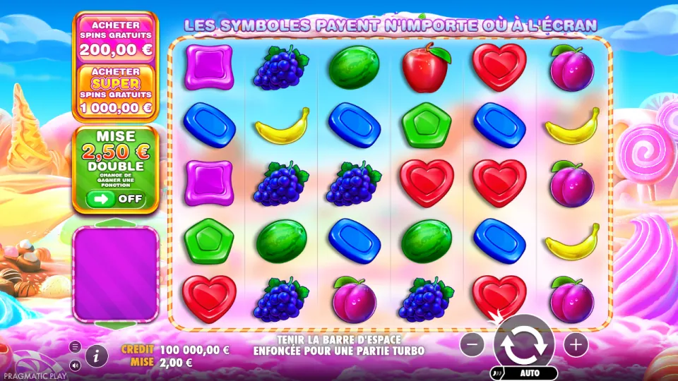 Sweet Bonanza 1000, écran après un tour