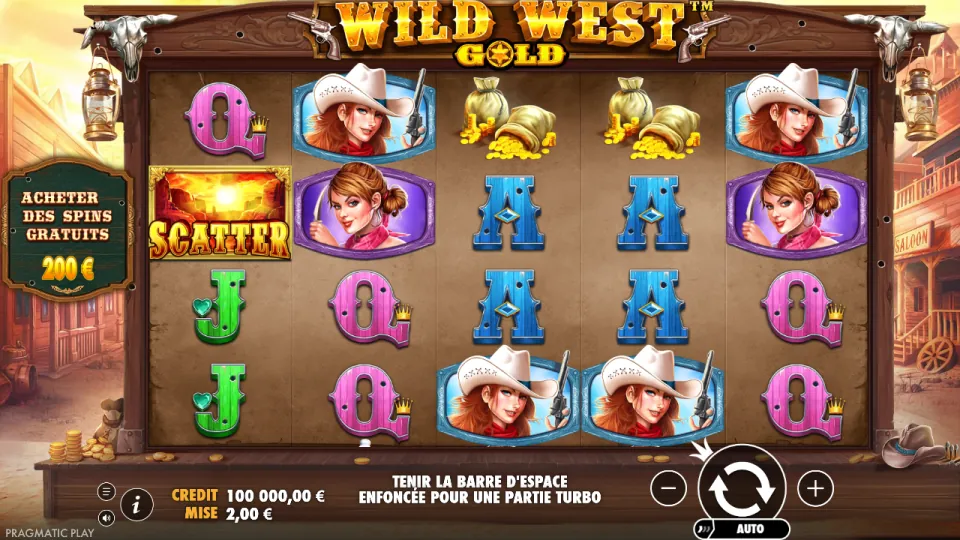 Wild West Gold, écran du jeu