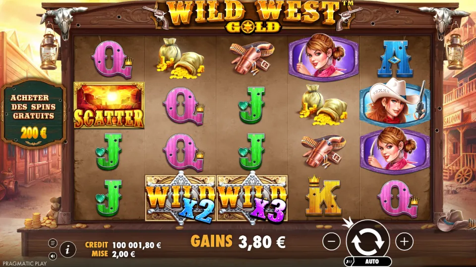 Wild West Gold, écran après un tour