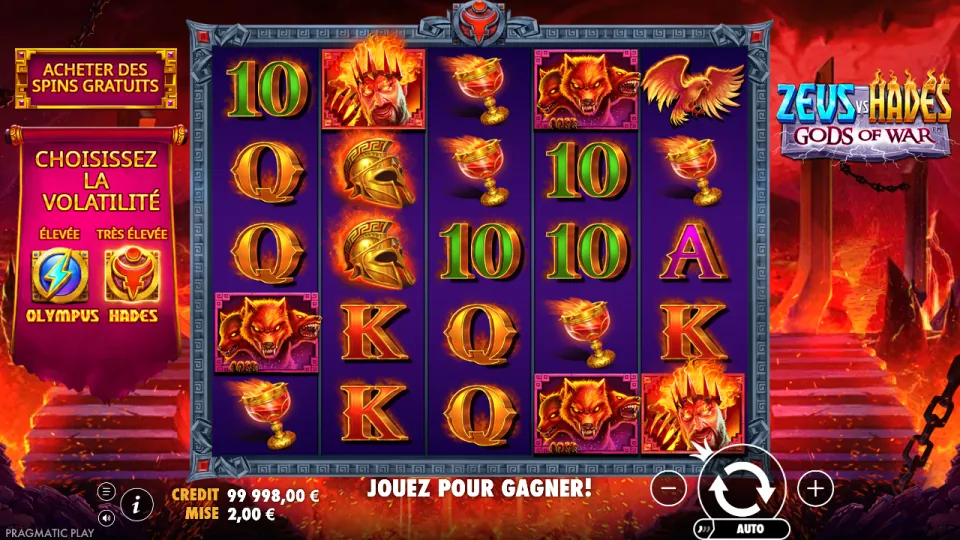Zeus vs Hades: Gods of War, écran après un tour Zeus vs Hades: Gods of War, écran après un tour
