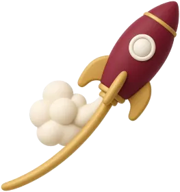 Fusée bordeaux qui monte au bout d’une courbe dorée, symbole d’un crash game