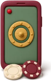 Smartphone affichant une table de roulette en direct avec deux jetons