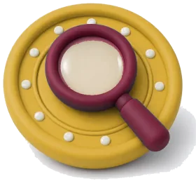 Loupe au-dessus d’un jeton de casino, symbole des avis de casinos en ligne