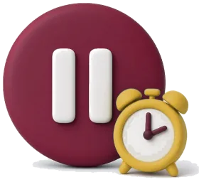 Bouton pause et réveil, symbole des pauses dans le jeu